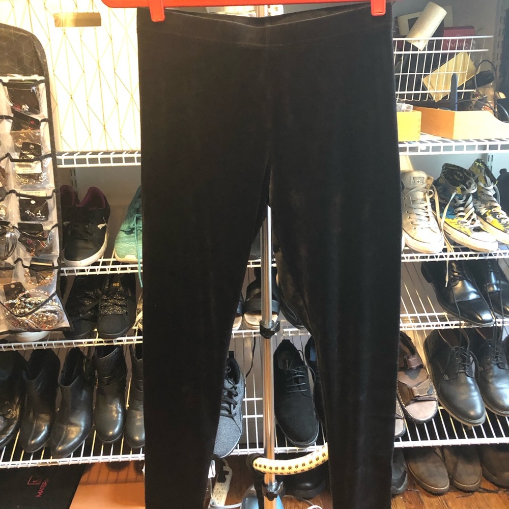 Velvet leggings black